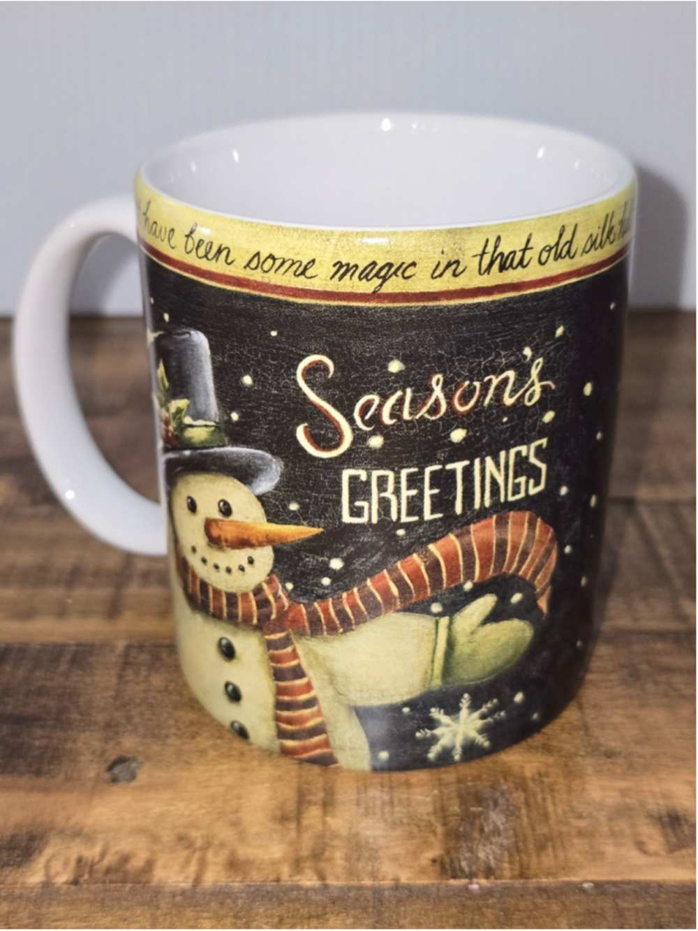 Lang Mugs Old Silk Hat Snowman "Season's Greetings" Coffee Mug